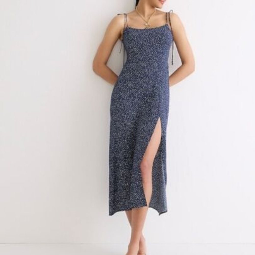 J Crew Collection - Kauai Tie-Shoulder Midi Dress in Dot (BI702)